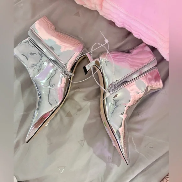 Gianni Bini Silver Heeled Boots - Picture 5 of 6